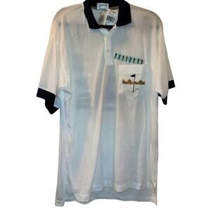 Vtg Arrow Deadstock Golf Themed Mens Polo Size L NWT Golf Shirt Contrasting